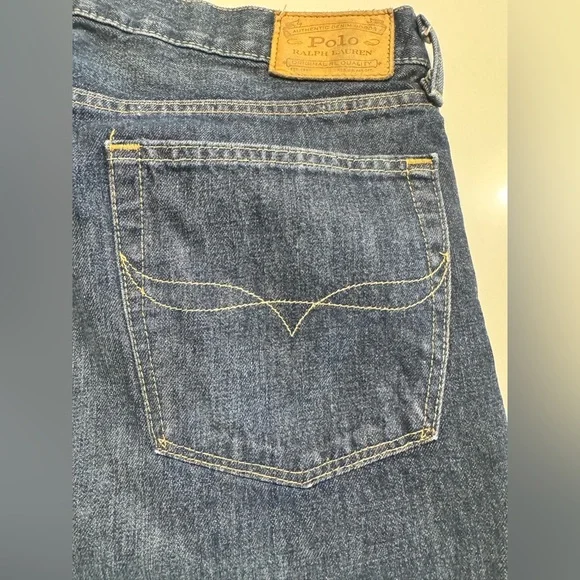 Polo Ralph Lauren Mens Varick Slim Straight Blue Denim Size 36X32 (38X31) Actual - Picture 8 of 12